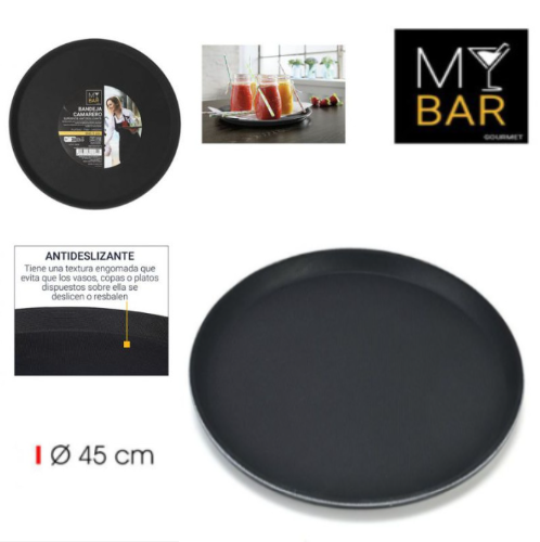 Bandeja De Bar Redonda Anti-Deslizante 45Cm Mybar           