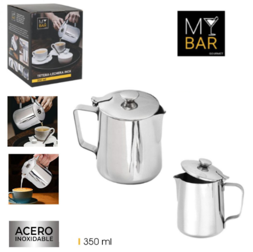 Leiteira Inox Com Tampa 350Ml Mybar                         