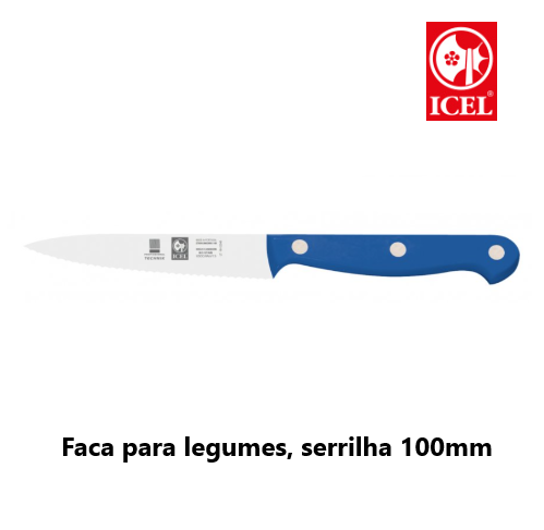 Faca Para Legumes, Serrilha  Cabo Azul Icel                 