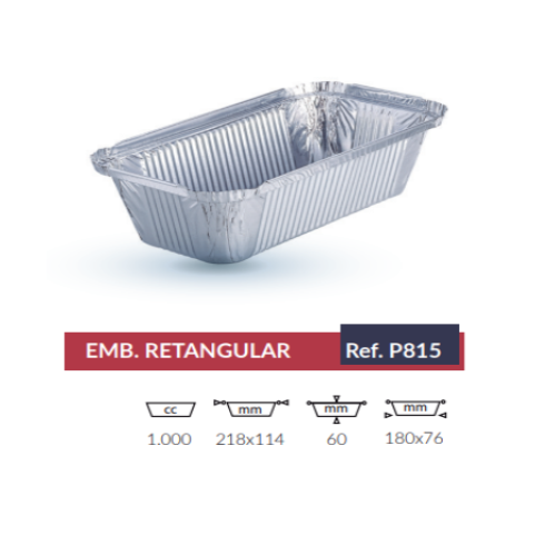 Embalagem Aluminio 1000Cc P815  218X76X60Mm Pack 100 Unid   