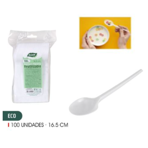 Colher 16.5Cm Eco Algon 100 Unid                            
