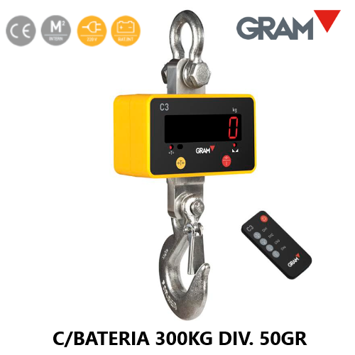 Balança De Gancho Gram-C3  300Kg Div 50 Gramas              