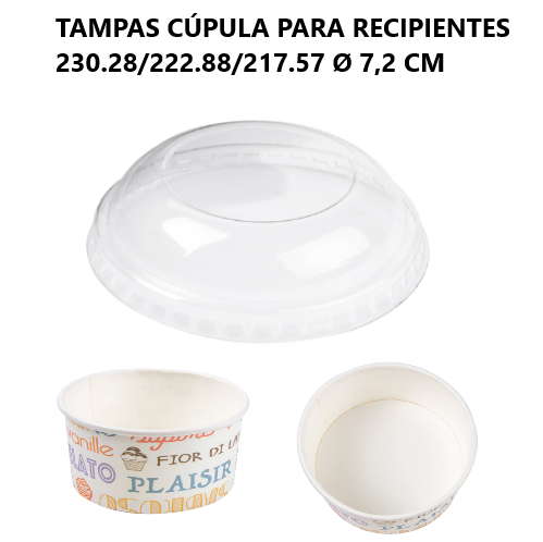 Tampa Cupula P/Vasilha 230.28/222.88/217.57 Ø7,2Cm 100 Unid 