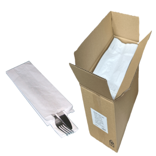 Saqueta Branca Para Talher  (8+7)X28Cm  1000 Unid.          