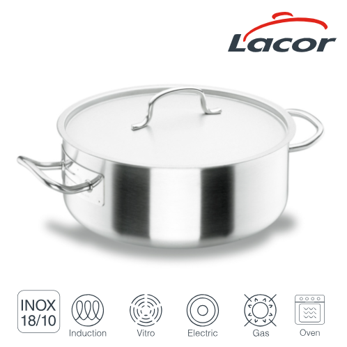 Caçarola C/Tampa 60X25Cm 70Lts Chef Classic Inox Lacor N/Ind