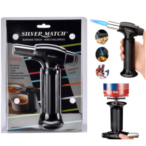 Maçarico A Gás Para Cozinha Recarregável 12X6X15,8Cm 1000ºc 