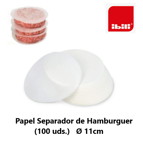 Papel Separador De Hamburguer Ø 11Cm  100 Unid. Ibili       