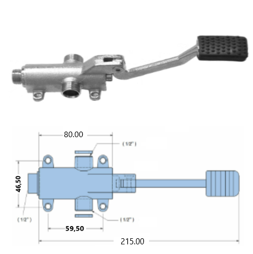 Torneira Misturadora  2 Aguas C/Accionament. Pedal          