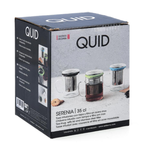 Chávena De Cha Vidro 35Cl Com Filtro Inox Serenia           