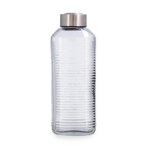 Garrafa Mesa Vidro Com Tampa  Rosca Inox Velvet 1 Lt        