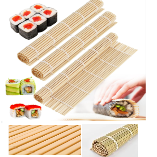 Rolo Em Esteira De 8Mm Para Sushi Em Bambu 24X24Cm          