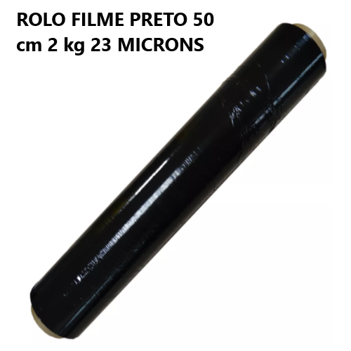Rolo Filme Preto 50Cm 2 Kg 23 Microns                       