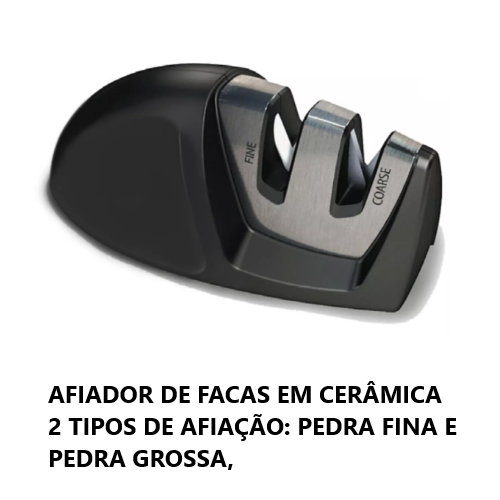 Afiador De Facas Duplo Cerâmica 1 Pedra Fina 1 Pedra Grossa 