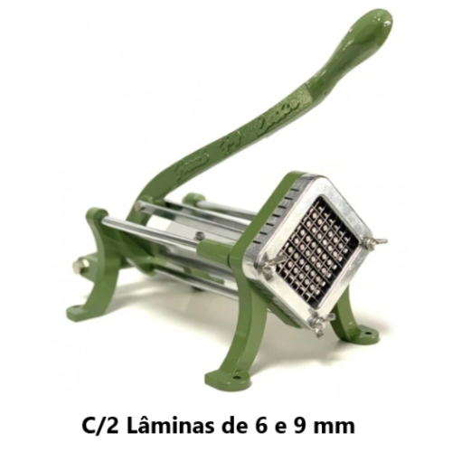 Máquina Profissional P/Cortar Batata Palitos 2 Laminas 6/9Mm