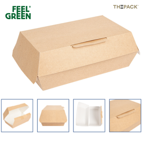 Caixa Lunch Box Thepack 22X13X7,5Cm Cartao Nat. 50 Unid.    