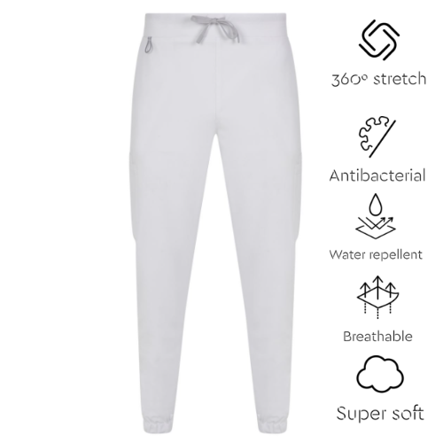 Calças Pijama Jogger Purestretch Branca Avani Unisexo S     