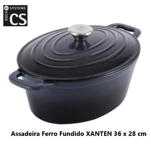 Caçarola Ferro Revest. Ceramico Xanten 36X28Cm Preta        