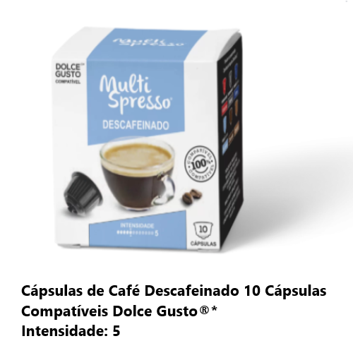Cafe 10 Capsulas Multispresso Dulce Gusto Descafeinado      