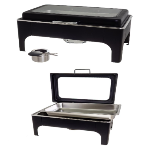 Chafing Dish Rect.Inox C/Tampa Vidro Pr.9Lt 56X36X27Cm      