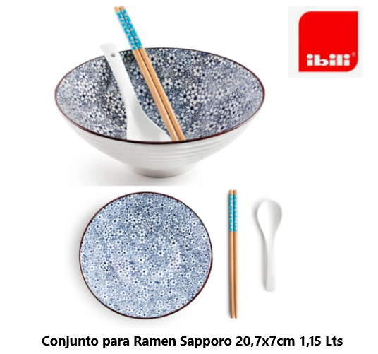 Conjunto De 3 Peças Para Ramen Sapporo 20,7X7Cm 1,15 Lts    