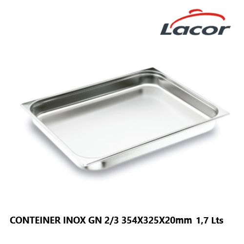 Conteiner Inox Gn 2/3 354X325X20Mm Lacor                    