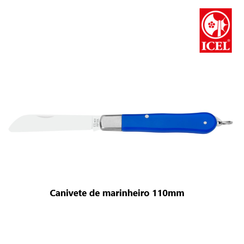Canivete De Marinheiro Lamina De 110Mm Cabo Azul Icel       