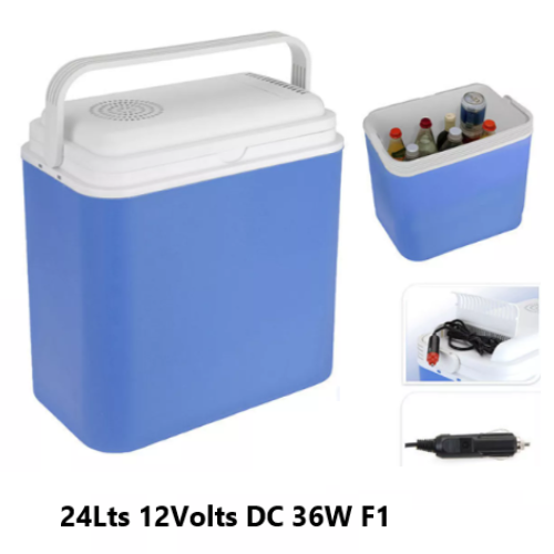 Geleira De Campismo 24Lt Adaptador P/Carro 12V Dc 39X24X39Cm