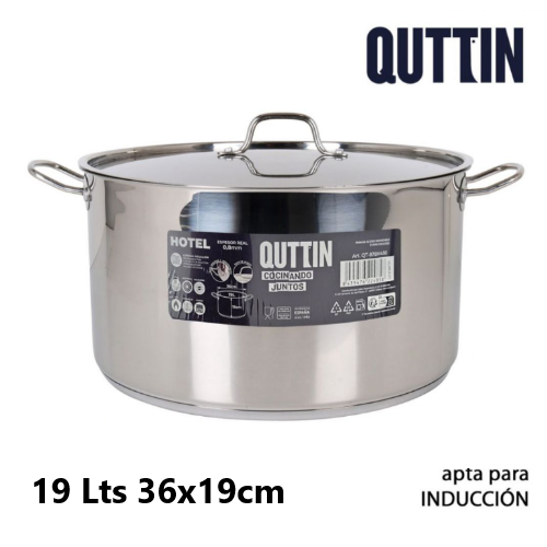 Panela Inox P/Todo O Calor C/Tampa 36X19Cm 19Lts Qthotel    