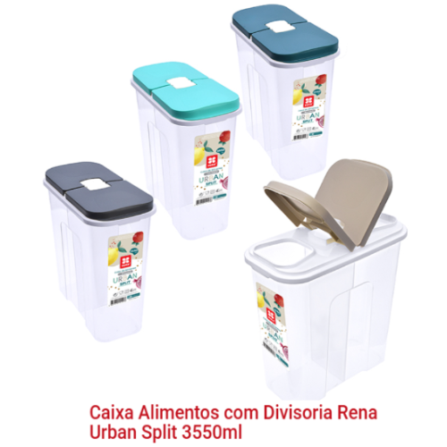 Caixa Alimentos Com Divisoria Rena Urban Split 3550Ml       
