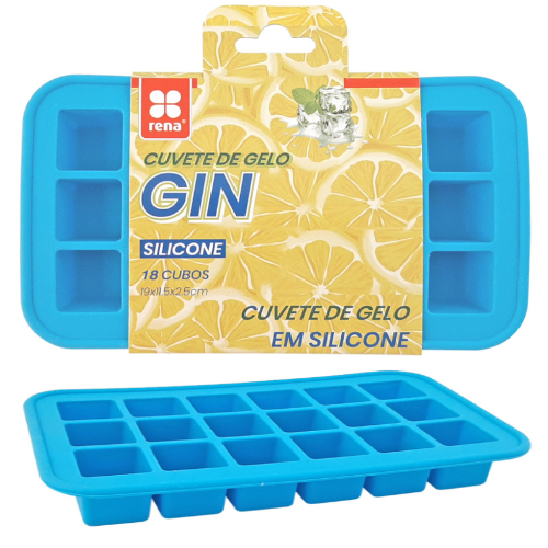 Cuvete Gelo Silicone Rena Gin 19X11.5X2.5Cm                 