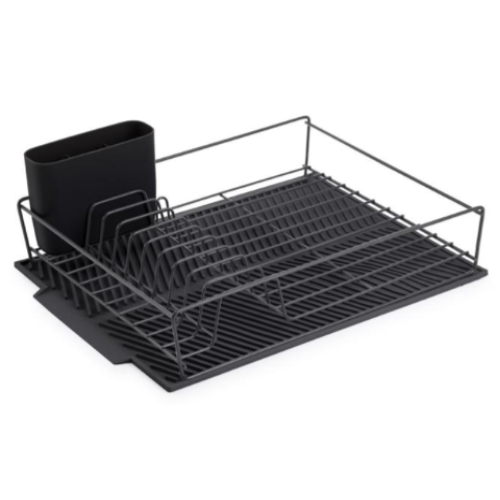 Escorredor Louça C/Tab. Silicone Preto 43X33X8Cm            