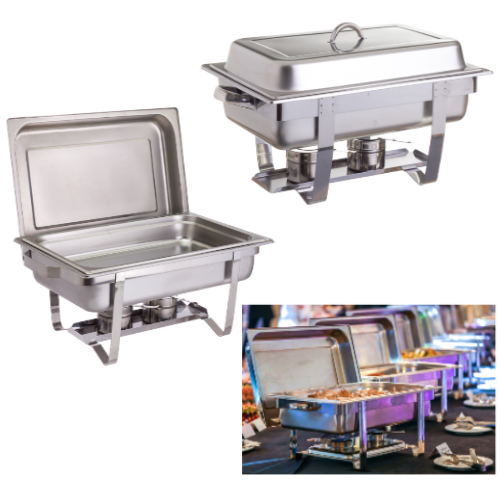 Chafing Dish C/ Suporte Resistência Inox 9L 56,5X36,5X31Cm  