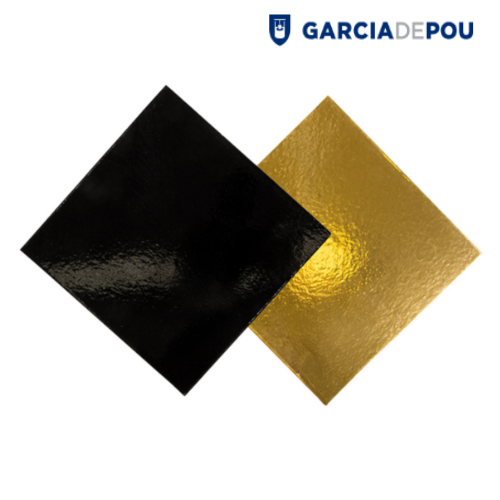 Cartao Pastelaria 38,5X38,5Cm Ouro/Negro 5 Unidades         