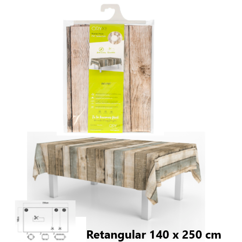 Toalha Hule Em Pvc  Anti-Manchas Imita Madeira 140X250Cm    