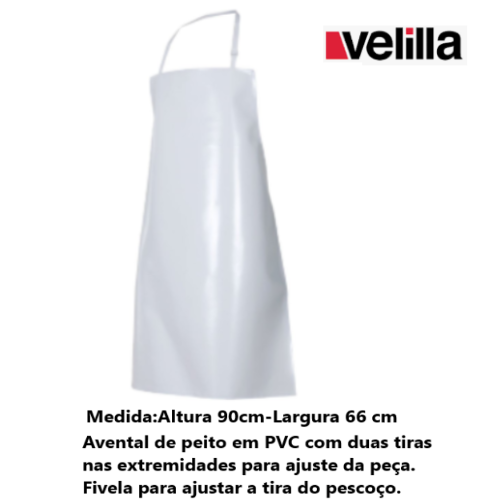 Avental C/Peito Pvc 90X66Cm C/Fita De Ajuste E Fivela Velila