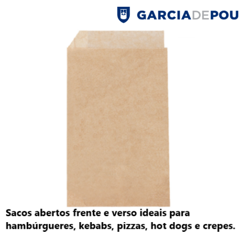 Saco Kraft Anti Gordura Aberto 2 Lados 13X22Cm 500 Unid     