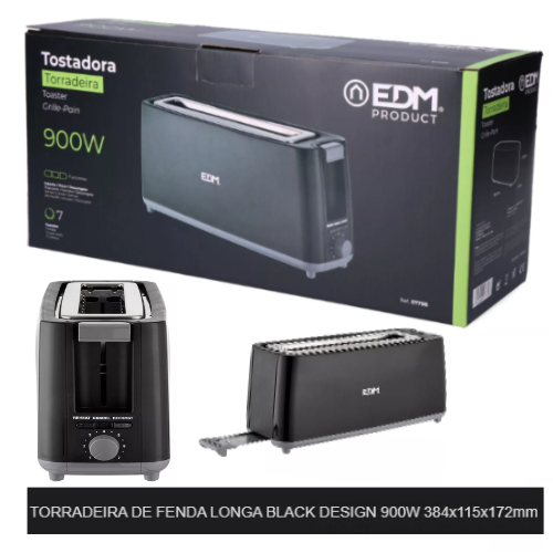 Torradeira De Fenda Longa Black Design 900W 384X115X172Mm   
