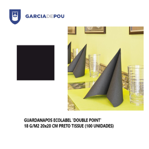 Guardanapo Tissue 20X20Cm Preto Pacote C/100                