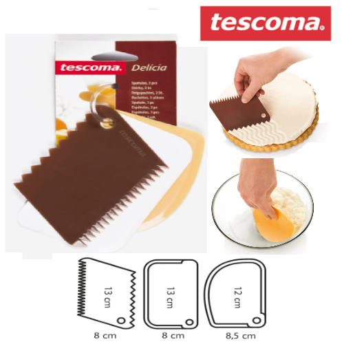 Conjunto De 3 Espátulas Flexíveis Pastelaria Tescoma        