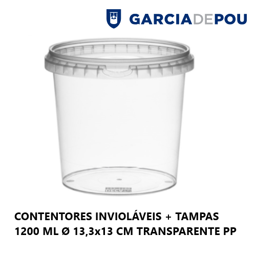 Caixa Inviolável + Tampa 1200 Ml Ø13,3X13Cm Transparente Pp 