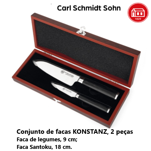 Conj. 2 Facas Konstanz Legumes 9Cm + Faca Santoku 18Cm      