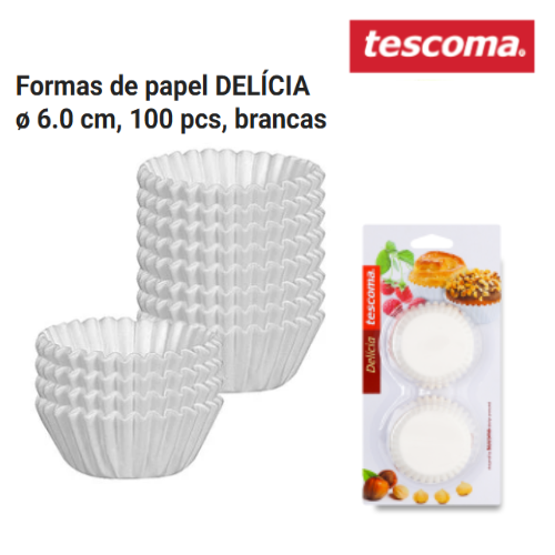 Formas De Papel Delícia Ø 6.0 Cm, 100 Pcs, Brancas Tescoma  