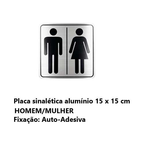 Placa Sinalética Alumínio 15X15Cm-Homem/Mulher Wpsa1515     