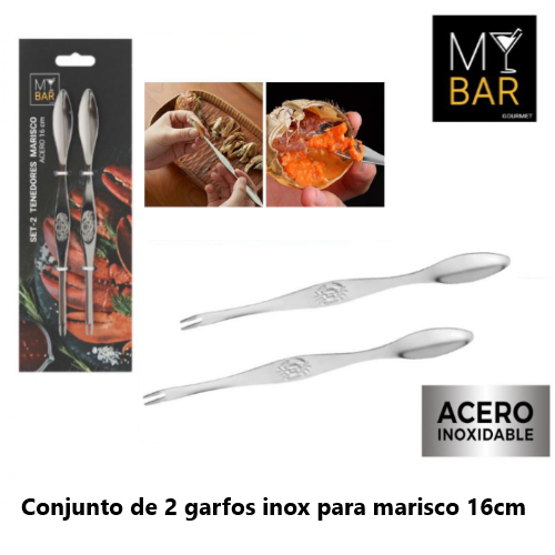 Conjunto De 2 Garfos De Marisco Inox 16Cm Mybar             