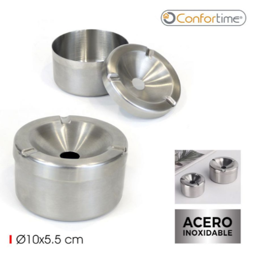 Cinzeiro De Agua Inox Quality 10X5,5Cm Confortime           