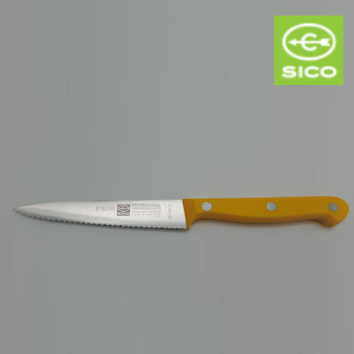 Faca P/ Legumes 10Cm C/Serrilha Cb Amarelo Prof.Colours Sico