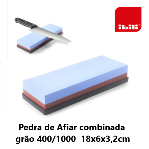 Pedra Para Afiar Combinada Grão 400/1000 Ibili              