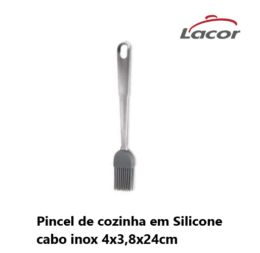 Pincel De Cozinha Em Silicone C/Cabo Inox 4X3,8X24Cm  Lacor 