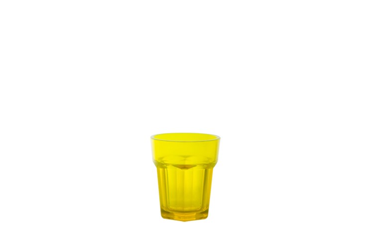 Pack De 12 Copo De Shot  Policarbonato Faceta 4Cl Amarelo   