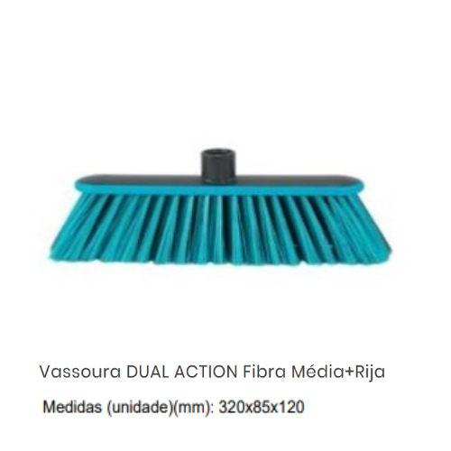 Vassoura Dual Action Fibra Média+Rija 320X85X120Mm          